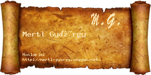 Mertl György névjegykártya